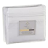 Clara Clark Premier 1800 Collection 4pc Bed Sheet Set - King Size, White, Hypoallergenic