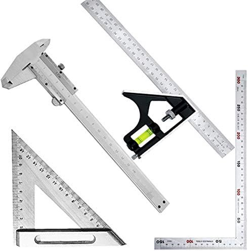 Vernier Caliper Measuring Tool Set,0-150mm Sliding Caliper with Right Angle Ruler,Combination Square and Speed Square Layout Tool