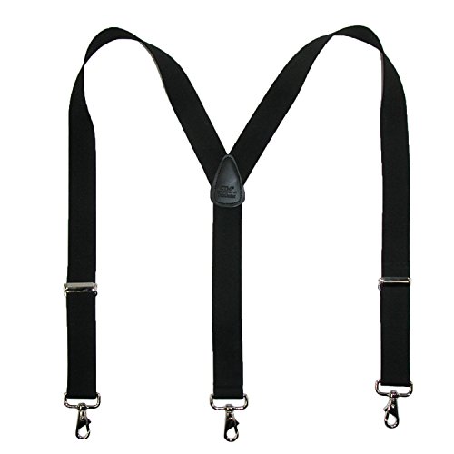 CTM Men's Big & Tall Elastic Solid Color Y-Back Suspender with Swivel Hook Ends