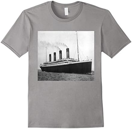 Men's Titanic Sailing Ship Cruise Vessel T-Shirt Large Slate