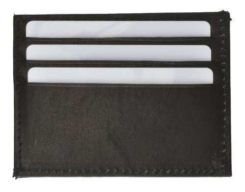 100% Genuine Leather ID Holder Black #270CF