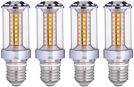 MD Lighting 12W E12 LED Candelabra Bulbs(4 Pack)- 52LEDs 2835 SMD 3000K Warm White 1000Lumen 120 Watt Equivalent E12 Base LED Chandelier Bulbs Glow Glass Rocket Shape, Non-Dimmable, AC 85-265V