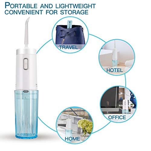 Cordless Water Flosser Teeth Cleaner - RCGEEK Portable Water Flosser Cordless Rechargeable and 4 Modes Dental Oral Irrigator for Braces,IPX7 Waterproof,Travel Cleanable 200ML Water Tank,5 Jet Tips - Thumbnail 6