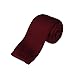 Dan Smith Burgundy Thin Knit Neckties For Mens Plain Skinny Knit Ties Microfibre Cotton Flat Bottom Holiday Gifts For Men Weddings DAO3E01D Red