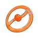 LEPPI Rubber Frisbee Flying Dog Frisbee Toy Easy Catch Dog Flyer with Treat IQ Hole Tug of War Toys - Orange