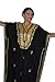 Moroccan Caftan Hand Made with Gold Hand Embroidery Long Length Black