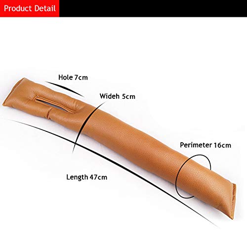 PU Leather 2 Pack Car Seat Gap Filler, Water and Weather Proof, Highly Dense and Flexible, Fits Most Vehicles (FXS-GREY02)