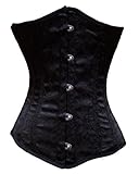 Shaper Corset Victorian Black Jacquard Corset Underbust Back Lacing Waist Training Cincher SC10006 (46 (If you have a natural 35