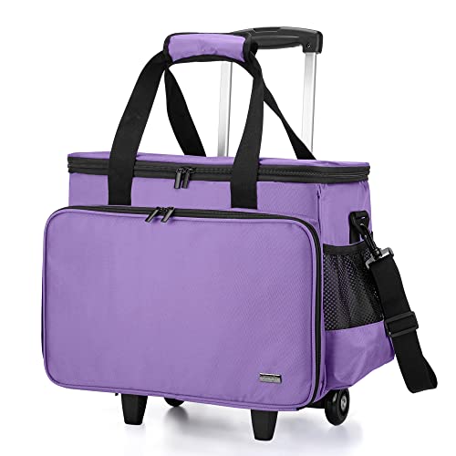 FINESUN Rolling Bag With Detachable Dolly - Multifunctional Wheeled Briefcase For Work, Office, Crafts (Grey)