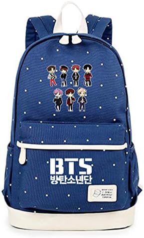 Timmor Korean Casual Wave Backpack, Girl's Backpack, Teen Backpack, Junior High School Unisex School Bag. (Blue2)