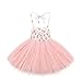 Flofallzique Pink Little Girls Valentine Dress Tulle Toddler Tutu Dress Baby Birthday Outfit (Pink,5)