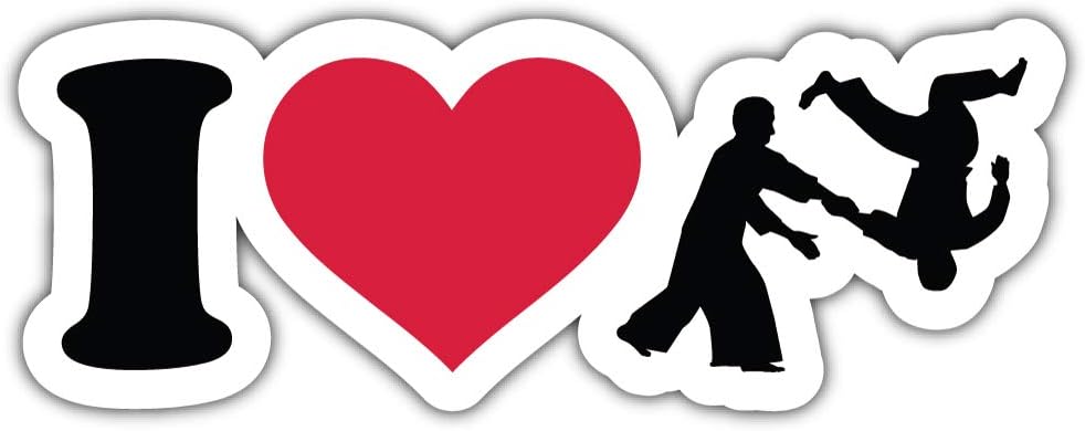 SkyBug I Love Aikido Bumper Sticker Vinyl Art Decal for Car Truck Van Window Bike Laptop