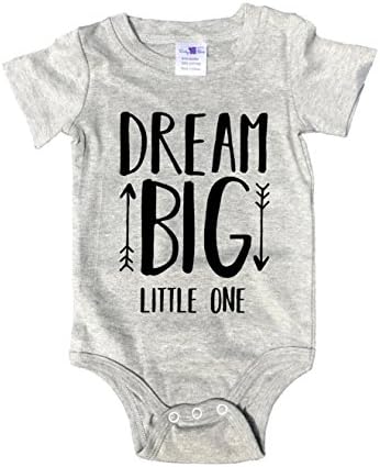 Gray crew neck Baby Tee Time Dream big little one AUTHENTIC One piece 12-18 Months