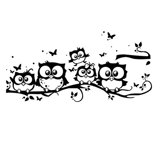 Buy BGStyle Home Decal Owls Standing On Branches Creative Life Cartoon