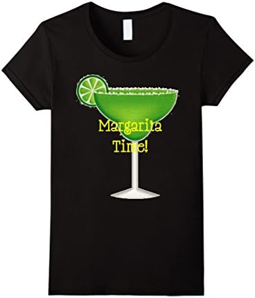 Womens Margarita Time! Funny Cocktail Drink Lime Tequila Shirt XL Black