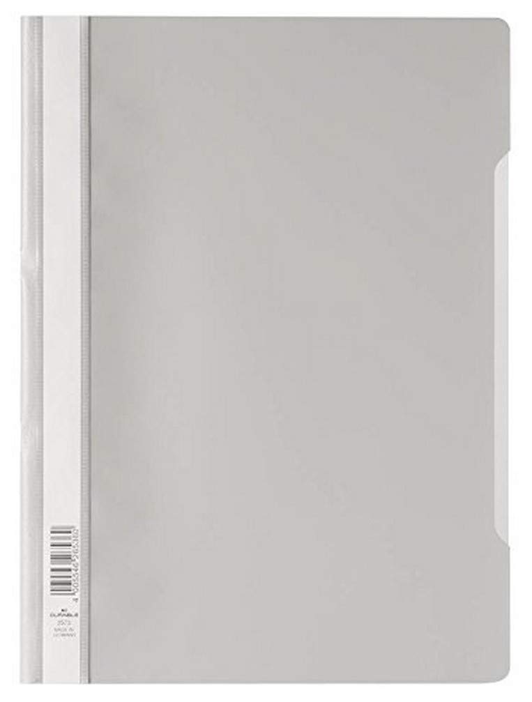 Durable 252310 Clear View Folder-Report File A4 PP, Grey - Pack of 25