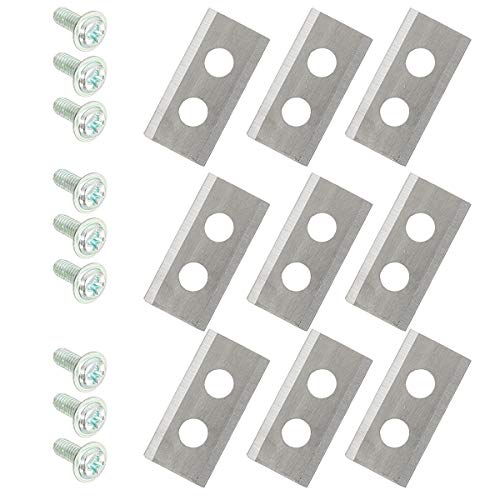 9pcs 36x18x1mm Stainless Steel Robotic Mower Blades Replacement for Worx Lawn Mower