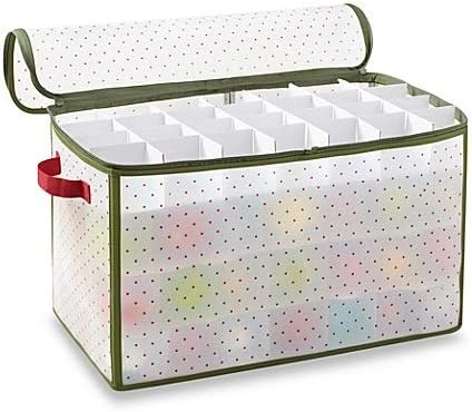 Amazon Com Real Simple Holiday 112 Count Christmas Ornament Storage Box With Zipper Set Of 2 Home Kitchen