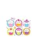 Cupcake Birthday Party Supplies Pack for 16 Guests: Straws, Dessert Plates, Beverage Napkins, Table Cover, and Cups