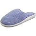 ISOTONER Women's Terry Embroidered Scalloped Clog, Periwinkle, 7.5-8 M US