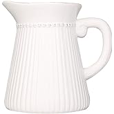 Amosfun Ceramic Pitcher Vase Flower Pot with Handle White Decorative Vase Water Pitcher Porcelain Flower Holder Arrangements Home Office Decoration