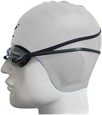 Sufi World 2018 Design Waterproof Silicone Long Hair Swim Cap with Ear Protector for Women and Men (Silver)