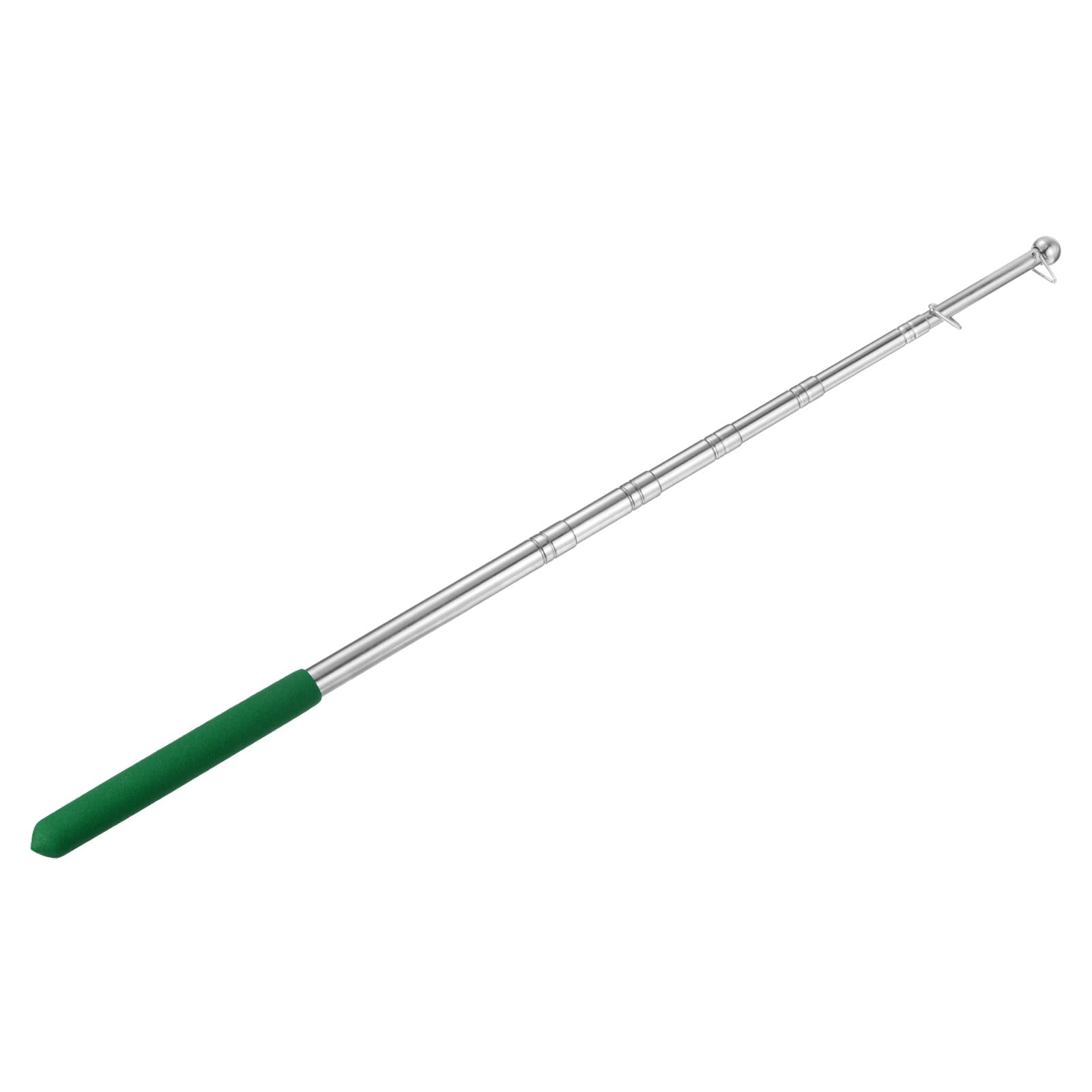 PATIKIL 4 Feet Telescopic Handheld Flagpole, Stainless Steel Extendable Portable Guide Flag Pole for Tour Guides Teachers Pointer, Green
