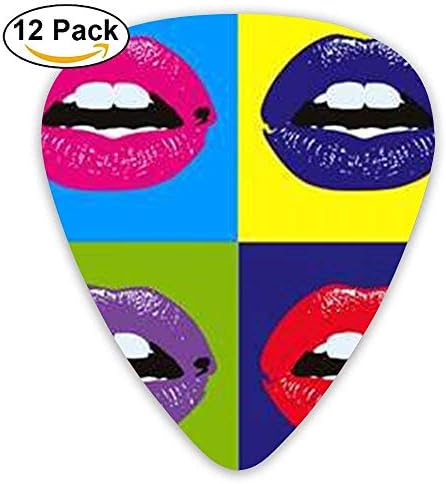 Thin Personalized Lip Print Kiss Celluloid Guitar Accessories/parts Jazz Guitar Picks 0.46mm 0.71mm 0.96mm Unisex 12 Packs