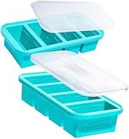 Souper Cubes 1 Cup Silicone Freezer Tray With Lid - Easy Meal Prep Container and Kitchen Storage Solution - Si