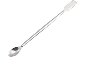 uxcell Lab Sampling Reagent Spoon 304 Stainless Steel 2 in 1 Double Head Laboratory Mixing Spatula 175mm 2Pcs