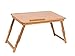 Sofia + Sam Laptop Lap Tray with Adjustable Legs – Natural Bamboo – Foldable Breakfast Serving Bed Tray – Lap Desk with Tilting Top and Side Drawer – Laptop Standthumb 2