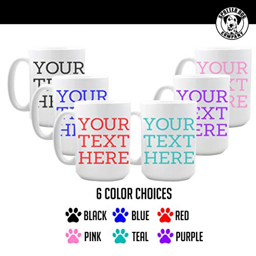 Personalized Coffee Mug with Custom Text | 15 oz, White, Ceramic