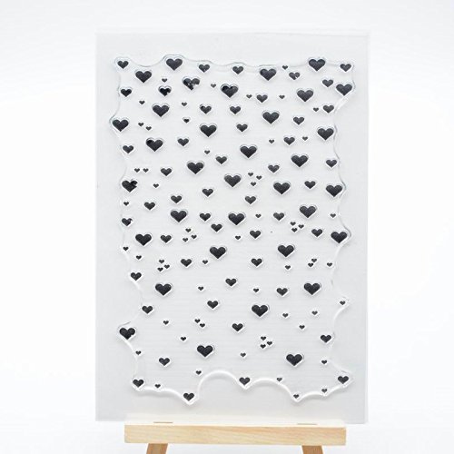 WooYangFun Joyful Home 1pc Heart Background Sentiment Rubber Clear Stamp for Card Making Decoration and Scrapbooking