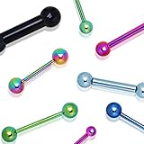 PVD Plated over 316L Surgical Steel Barbell with Two Balls (Sold Individually)