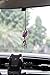 Dahey Macrame Crystal Car Charms Handmade Crystal Rear View Mirrior Car Ornament Boho Hanging Crystal, Waxed Rope Wrapped Crystal Hanging for Car Home Decor,Set of 2 Color