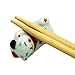 TRUEGOOD Cute Cat Chopsticks Rest Dinner Spoon Stand Knife Fork Holder, Valentine's Day present (5pcs White)