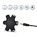 XXMANX 6-way Hub Headphone Splitter Stereo Music Headphone Extension Adapter Gold Plated (Black)