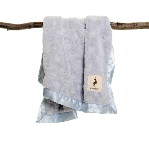 careAboo Luxury Dot Baby Blanket, 30" x 40" - Blue