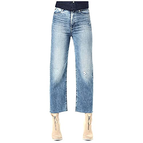 G-STAR Donna Tedie Ultra High Straight Ripped Edge Ankle Jeans, Blu (sun faded ice fog destroyed D17177-B767-C275), 27W / 30L