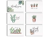 Blank Watercolor Thank You Cards: 36 Assorted Boxed Pack - Succulent Floral Green & Black & White Card Designs: Bulk Note Box for Graduation, Wedding, Bridal Party, Baby Shower, Men & Women Sympathy