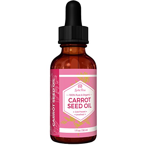 Carrot Seed Oil by Leven Rose - 100% Pure Organic Unrefined Cold Pressed Moisturizer for Hair Skin and Nails - 1 oz
