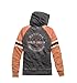 Harley-Davidson Women's Genuine Oil Can Burnout Graphic Full Zip Hoodie (Grey)