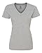 Fruit of the Loom womens 5 oz. 100% Heavy Cotton HD V-Neck T-Shirt(L39VR)-ATHLETIC HEATHER-M