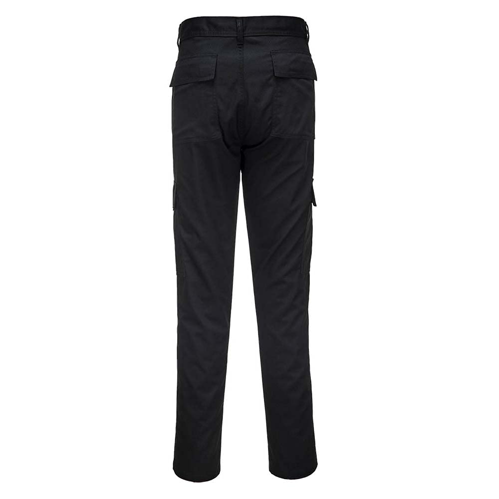Portwest C711BKR28 Slim Fit Combat Trouser, Black, 28