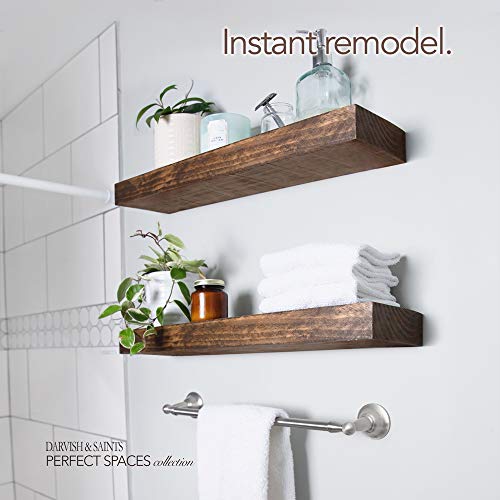 Darvish & Saints Rustic Floating Shelf [Solid Wood] Natural Grain