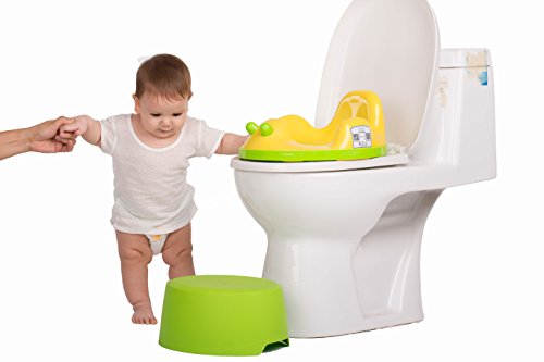 Kidsmile Potty Training Seat For Boys and Girls, Non-Slip and Sturdy Baby Toilet Trainer, Travel Potties with 2 Easy Grip Button, Double Base Support Safe Potty Ring for 6-48 Month, Blue Swan