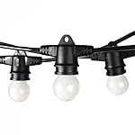 Brightech - "Moonlight Edition" Ambience PRO LED - Outdoor String Lights with 15 Globe-Shaped G50 2-Watt LED Bulbs - Milky Warm White Light - WeatherTite Commercial Quality