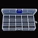 CUMUO 3pcs 15 Clear Adjustable Jewelry Bead Organizer Storage Box Container Case (15 Grids)