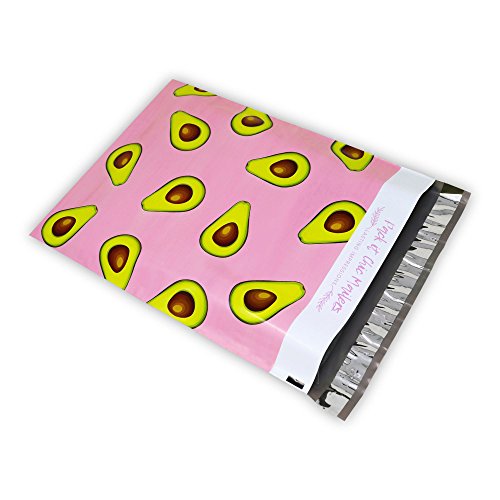 Pack It Chic - 10â€ X 13â€ (100 Pack) California Avocados Poly Mailer Envelope Plastic Custom Mailing & Shipping Bags - Self Seal (More Designs Available)