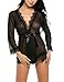 Avidlove Sexy Lace Robe Kimono Mesh Nightgown Babydoll Lingerie Set